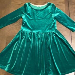 Green Velvet Copper Key Dress